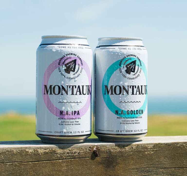 Montauk Brewery Non Alcoholic beers on the beach