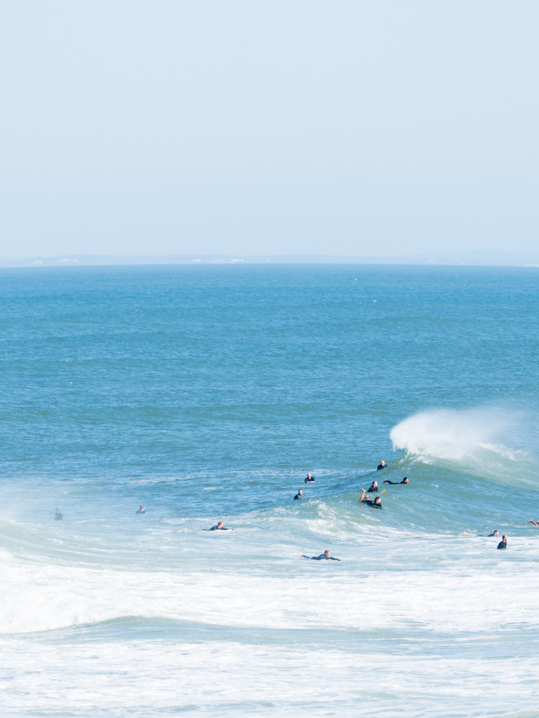 Surfers in the Atlantic at Montauk Long Island
